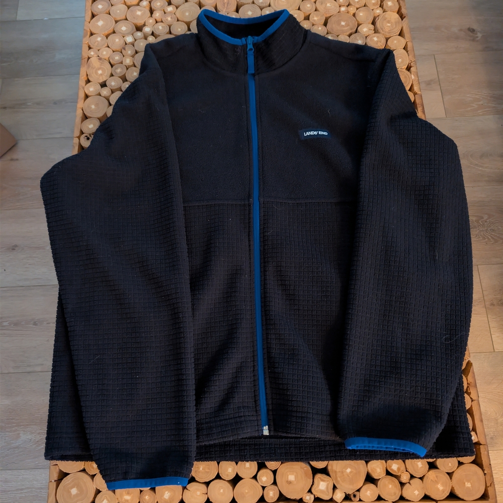 Lands' End Men's Black Fleece Jacket